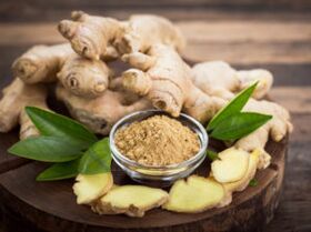 the root of the ginger